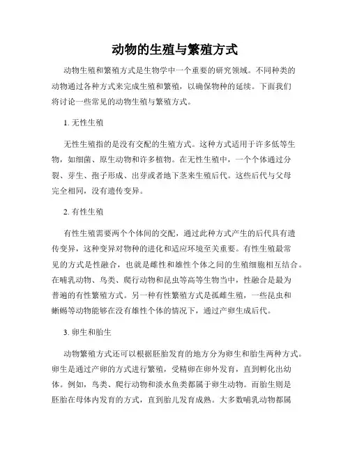 动物的生殖与繁殖方式