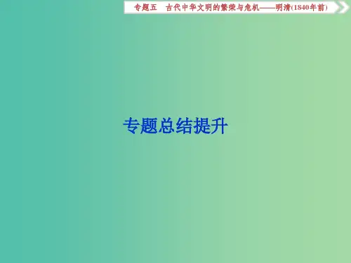 通史版2019届高考历史总复习第一部分古代中国-中华文明的形成与发展专题五古代中华文明的繁荣与危机-
