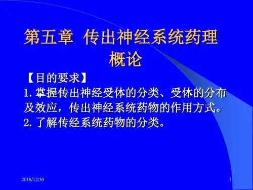 4《药理学》 传出神经系统概论总结