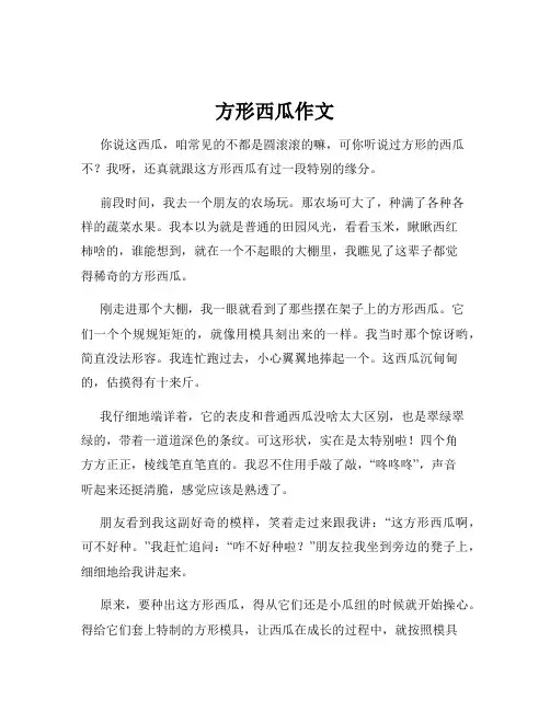 方形西瓜作文