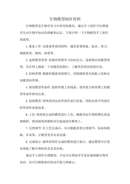 生物模型制作资料