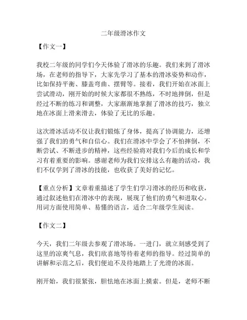 二年级滑冰作文