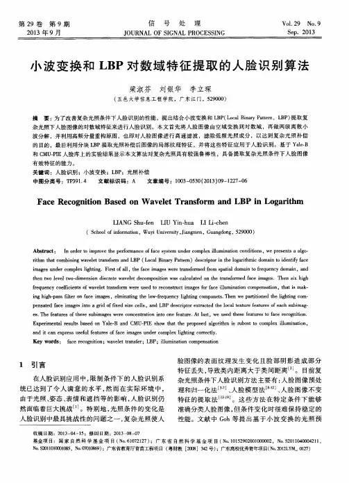 小波变换和LBP对数域特征提取的人脸识别算法