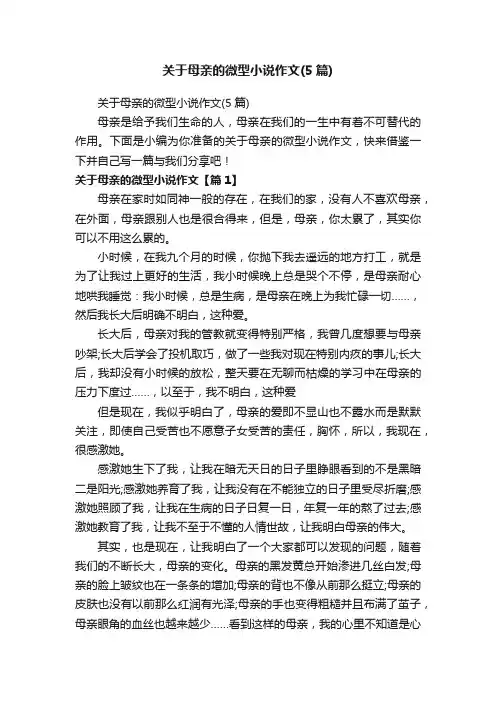 关于母亲的微型小说作文（5篇）