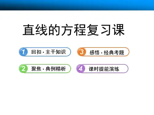 人教版数学必修2第三章直线与方程复习课