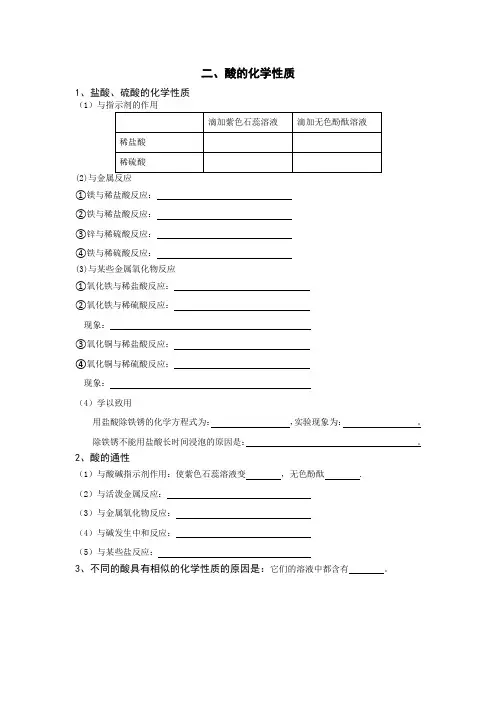 酸的化学性质