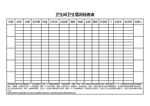 保洁检查表(卫生间)