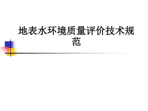 地表水环境质量评价技术规范ppt课件