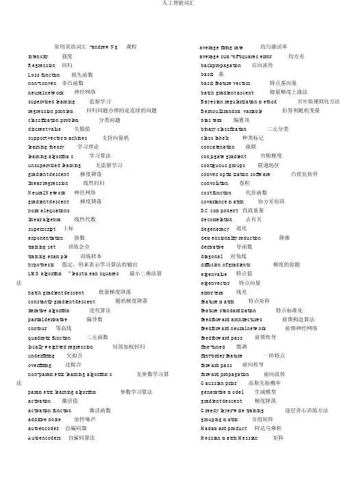 人工智能词汇