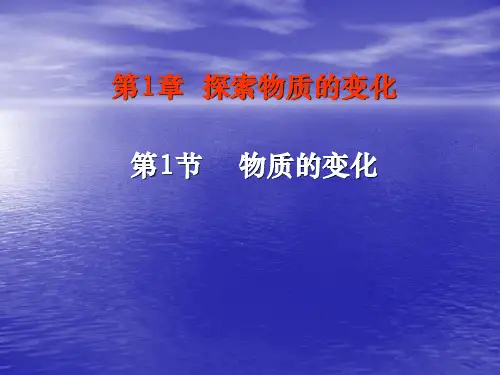 浙教版科学九上《物质的变化》课件