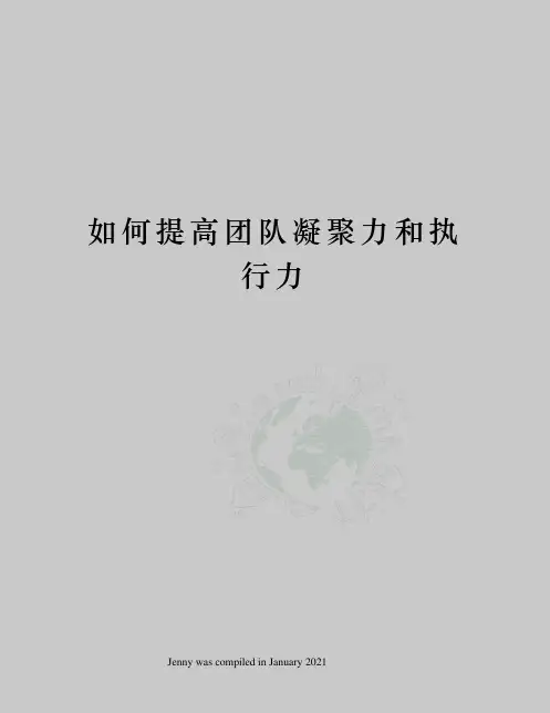 如何提高团队凝聚力和执行力
