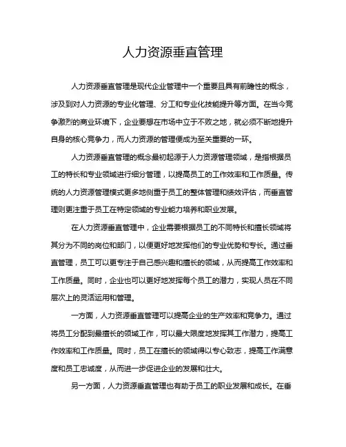 人力资源垂直管理