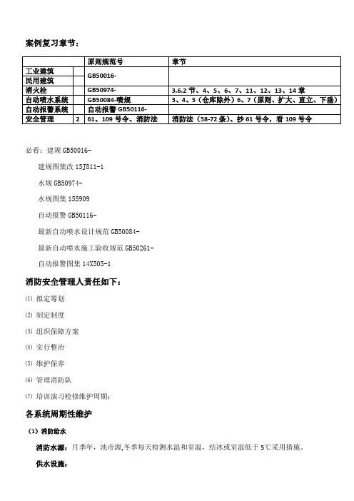 一级消防工程师考试三科相似数据归纳总结非常实用