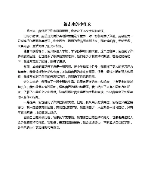 一路走来的小作文