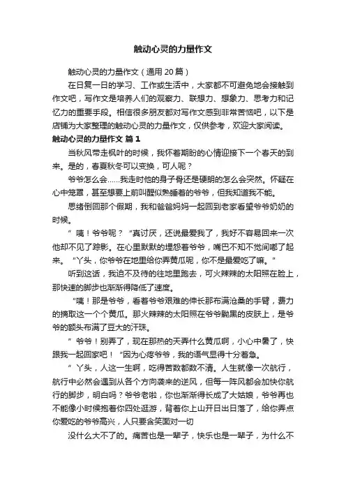 触动心灵的力量作文