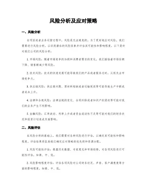 风险分析及应对策略