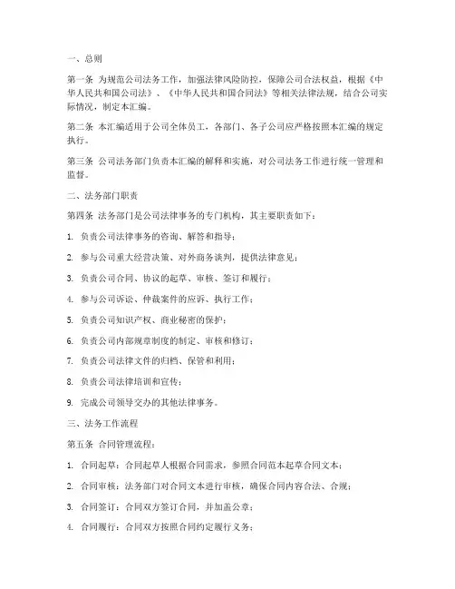法务管理制度文件汇编范本