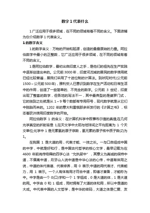 数字1代表什么