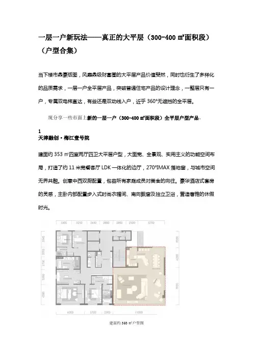 一层一户新玩法——真正的大平层(300-400㎡面积段)(户型合集)