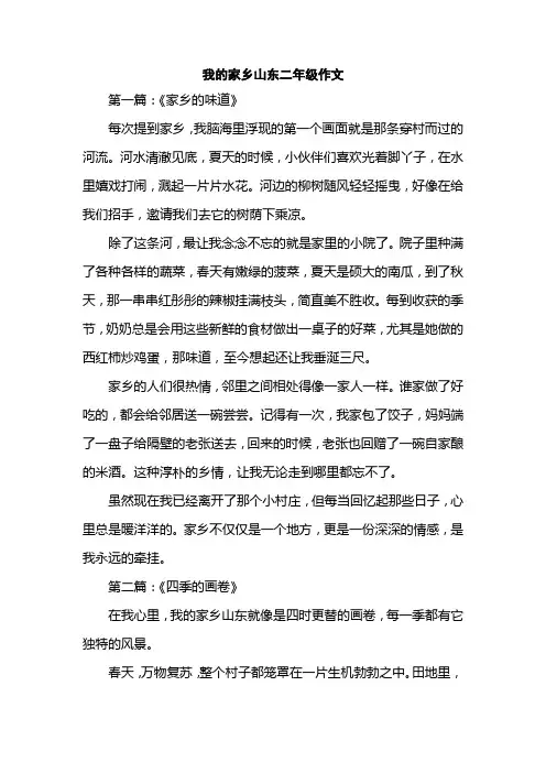 我的家乡山东二年级作文