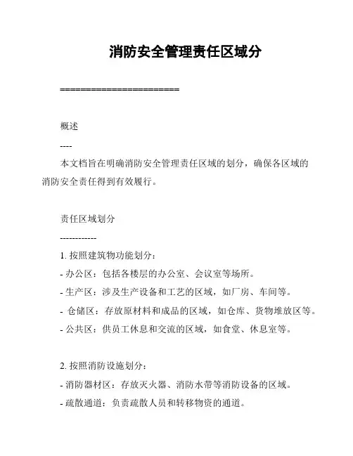 消防安全管理责任区域分