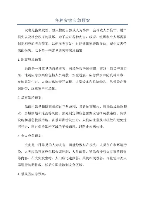 各种灾害应急预案