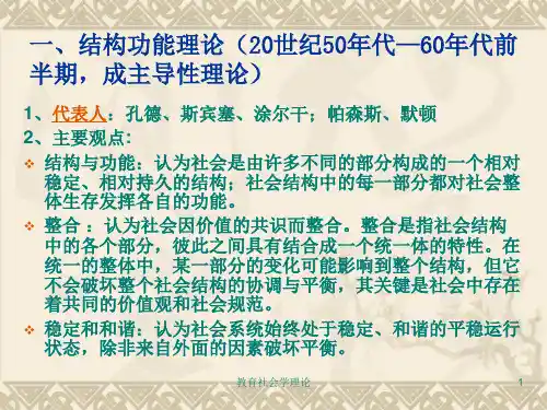 教育社会学理论课件