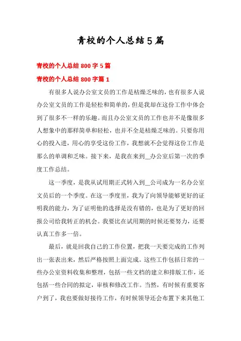 青校的个人总结5篇