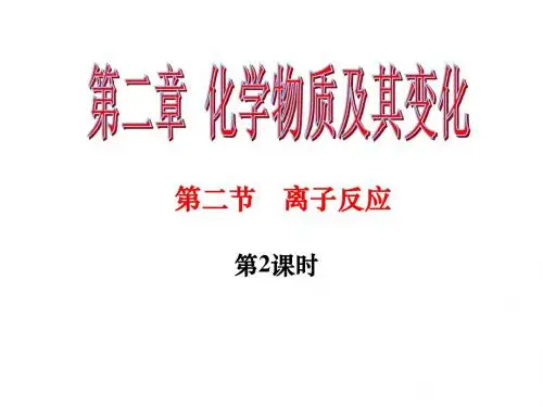 第二章  第二节   离子反应     第2课时