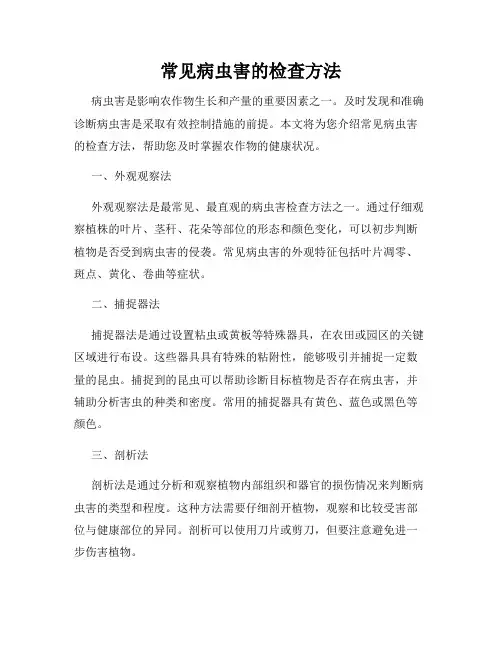 常见病虫害的检查方法