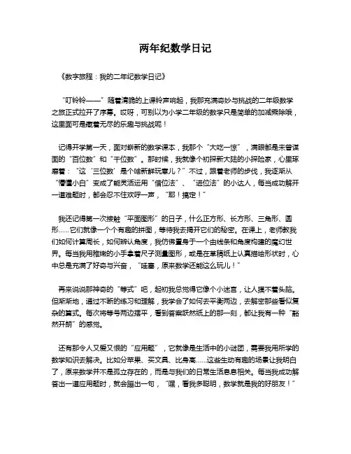 两年纪数学日记