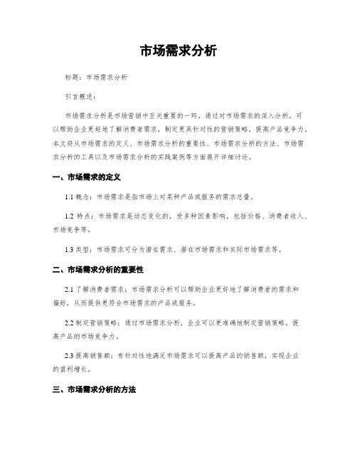 市场需求分析