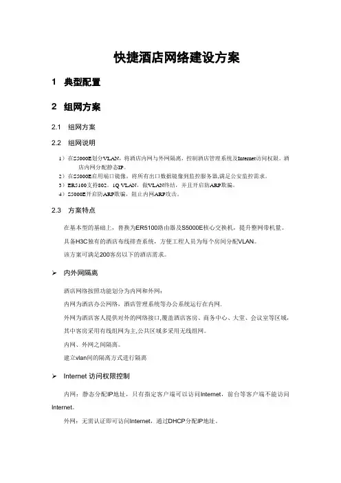 快捷酒店网络建设解决方案