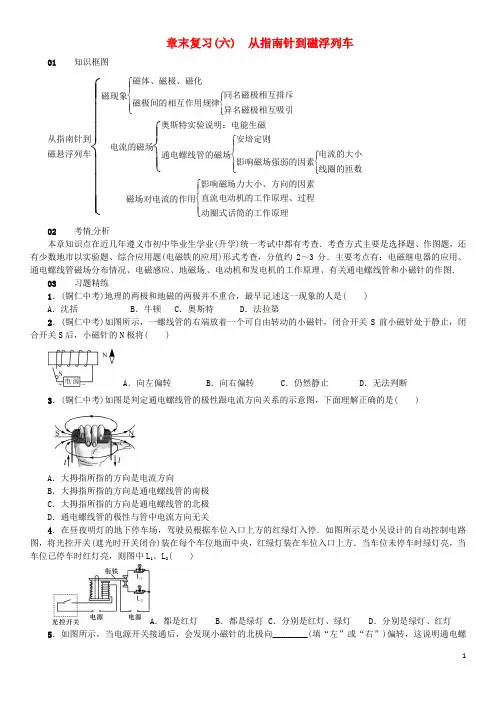 九年级物理全册 第十七章 从指南针到磁浮列车章末复习