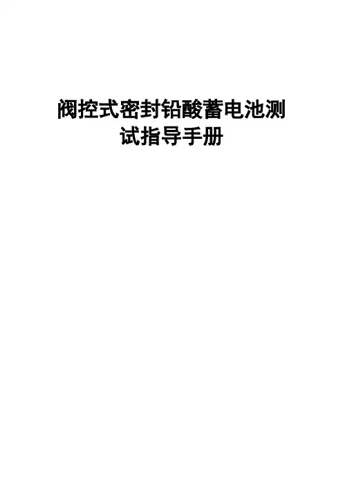 阀控式密封铅酸蓄电池测试指导手册-