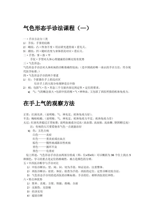 气色形态手诊法1