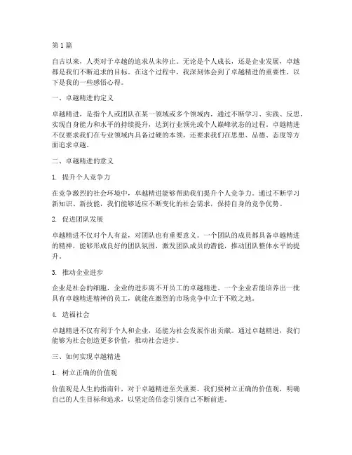 卓越精进感悟心得体会(3篇)