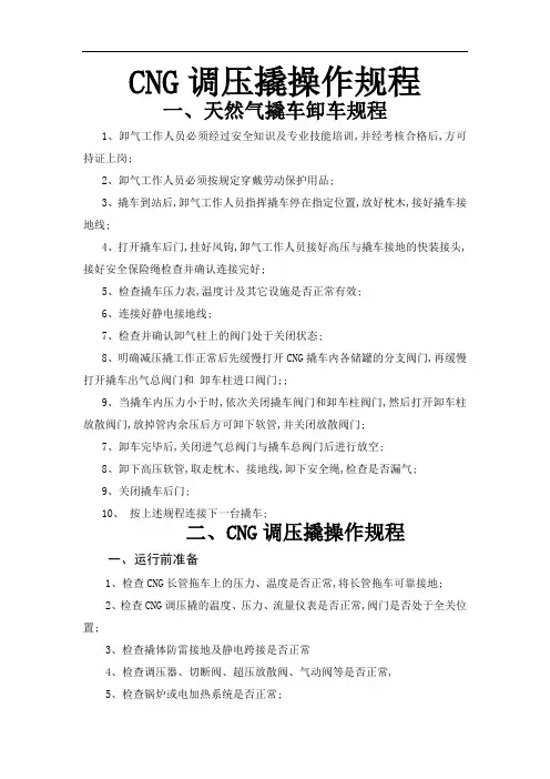调压撬操作规程