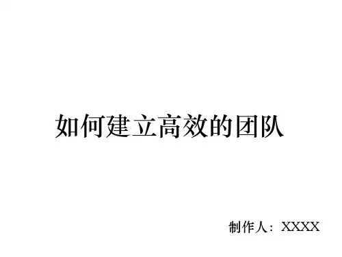 如何建立高效的团队-培训资料PPT课件
