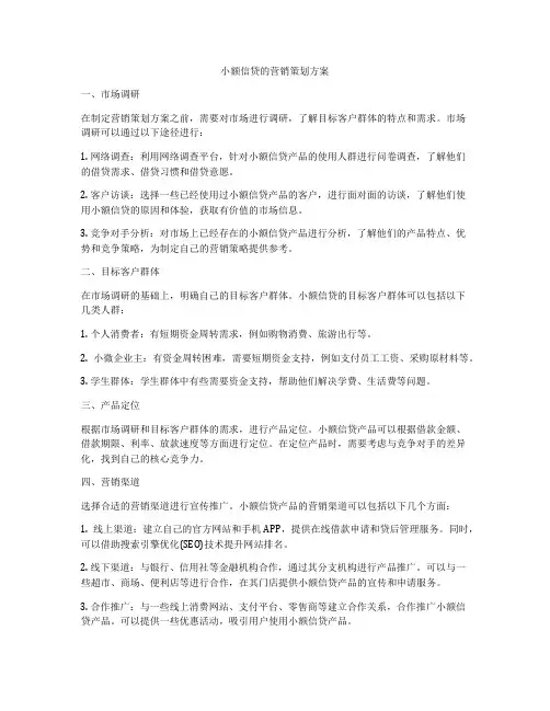 小额信贷的营销策划方案