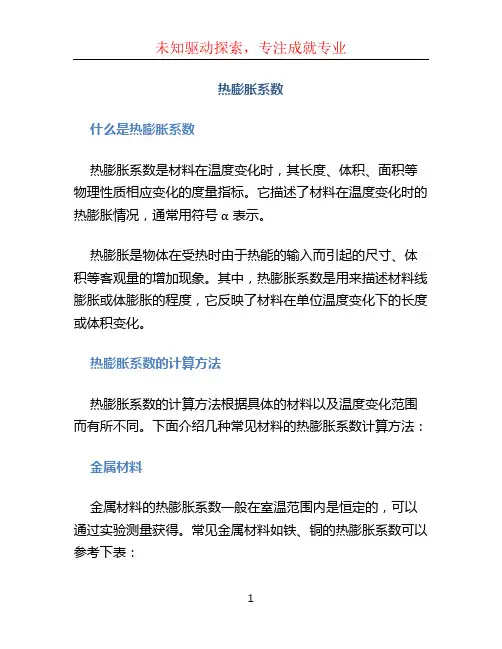 热膨胀系数
