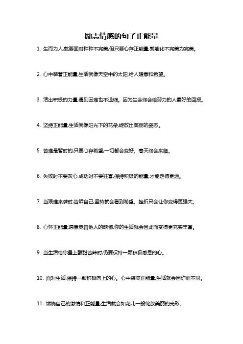 励志情感的句子正能量