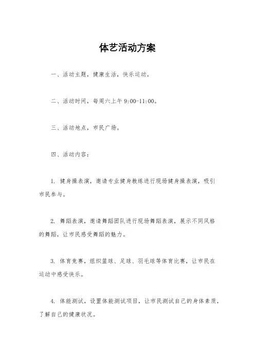 体艺活动方案