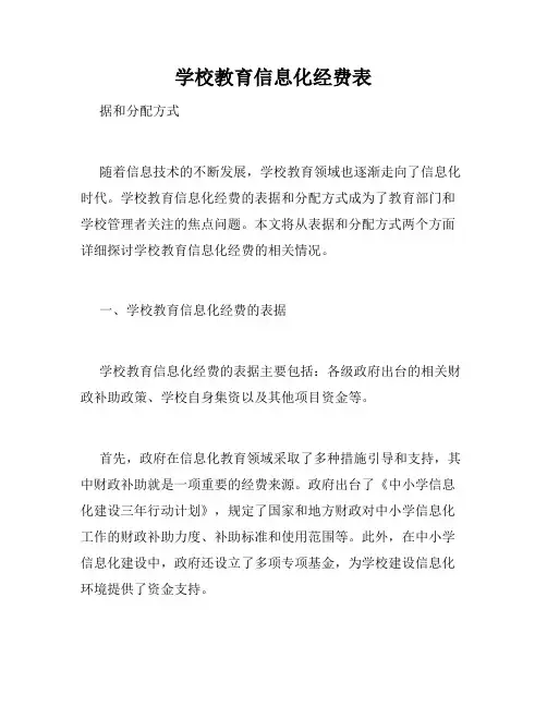 学校教育信息化经费表