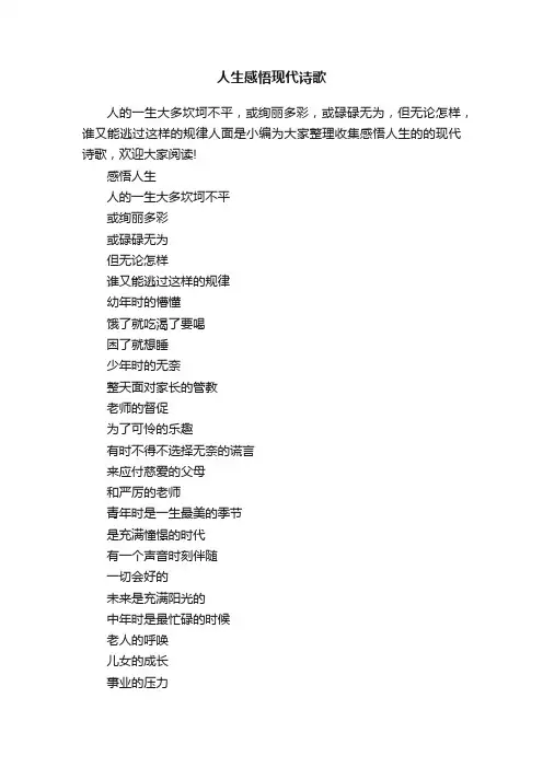 人生感悟现代诗歌
