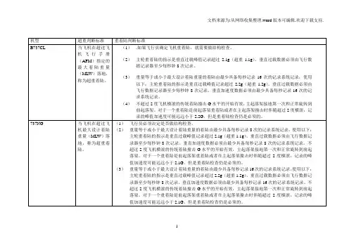 各机型重着陆定义