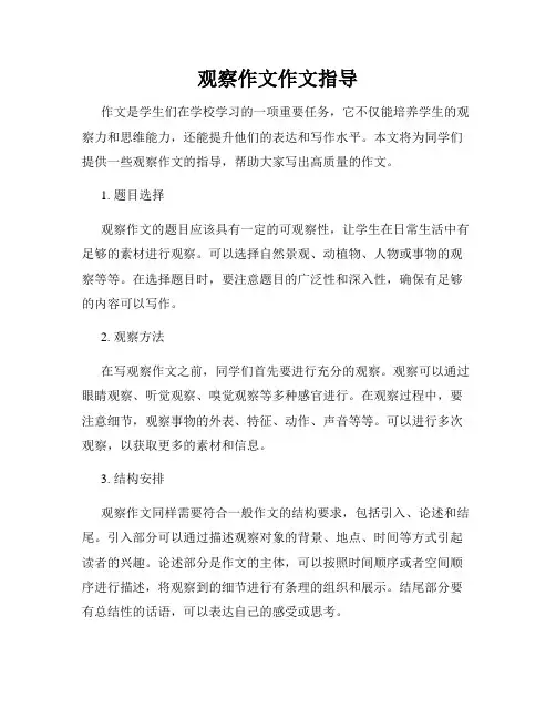 观察作文作文指导