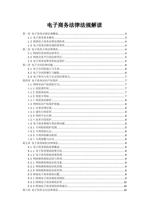 电子商务法律法规解读