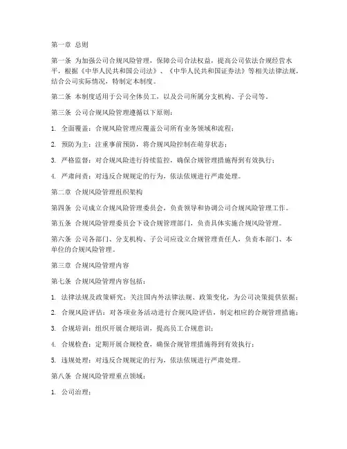 公司合规风险管理制度