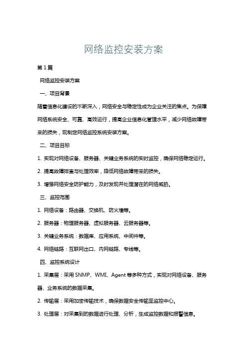 网络监控安装方案